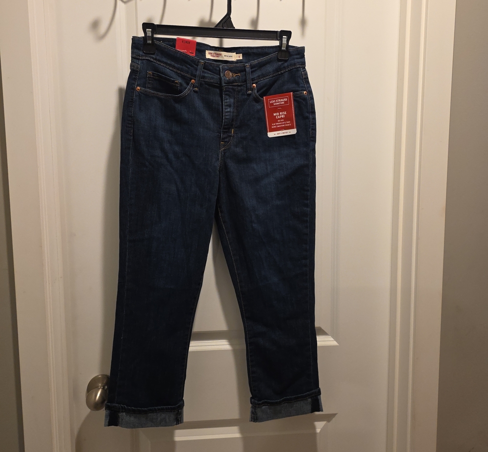 Signature by Levi Strauss Dark Blue Boyfriend Jeans